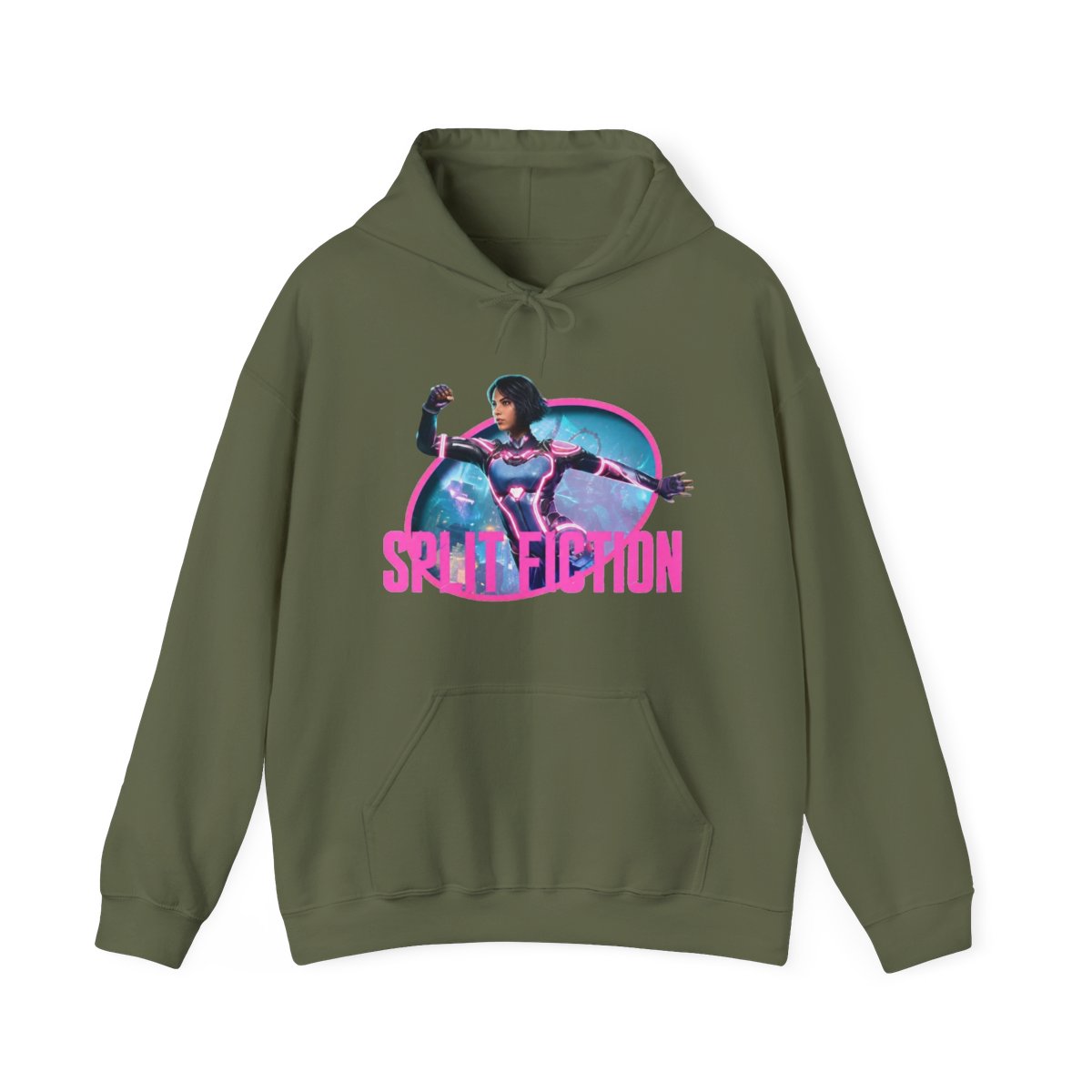 chingenuity Split Fiction Merch Hoodie fashion trend long sleeved round neck pullover, Adult, Size: Medium